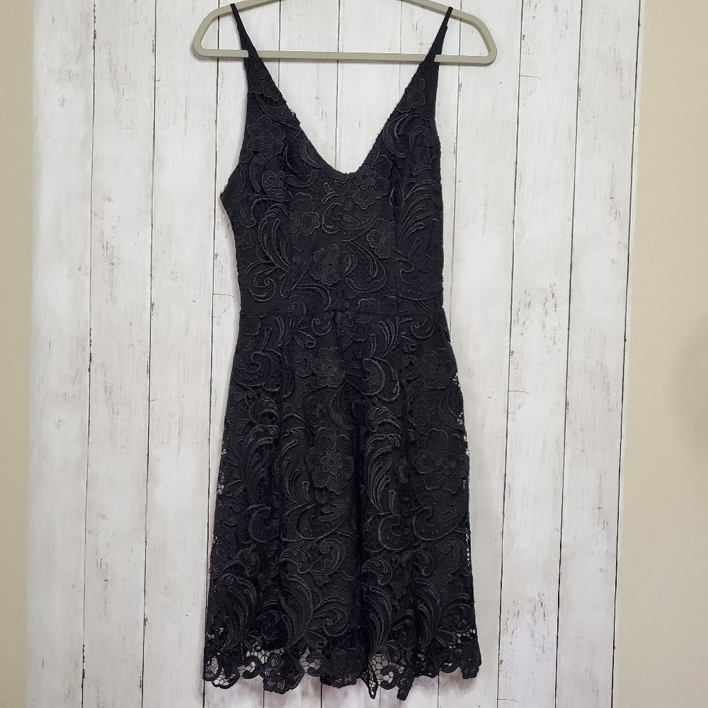 Dress the Population Lace Dress Black Sleeveless